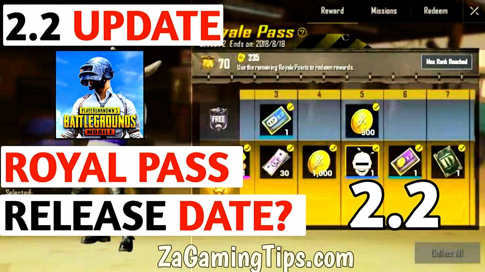 PUBG New Royal Pass Release Date 2.2 Update